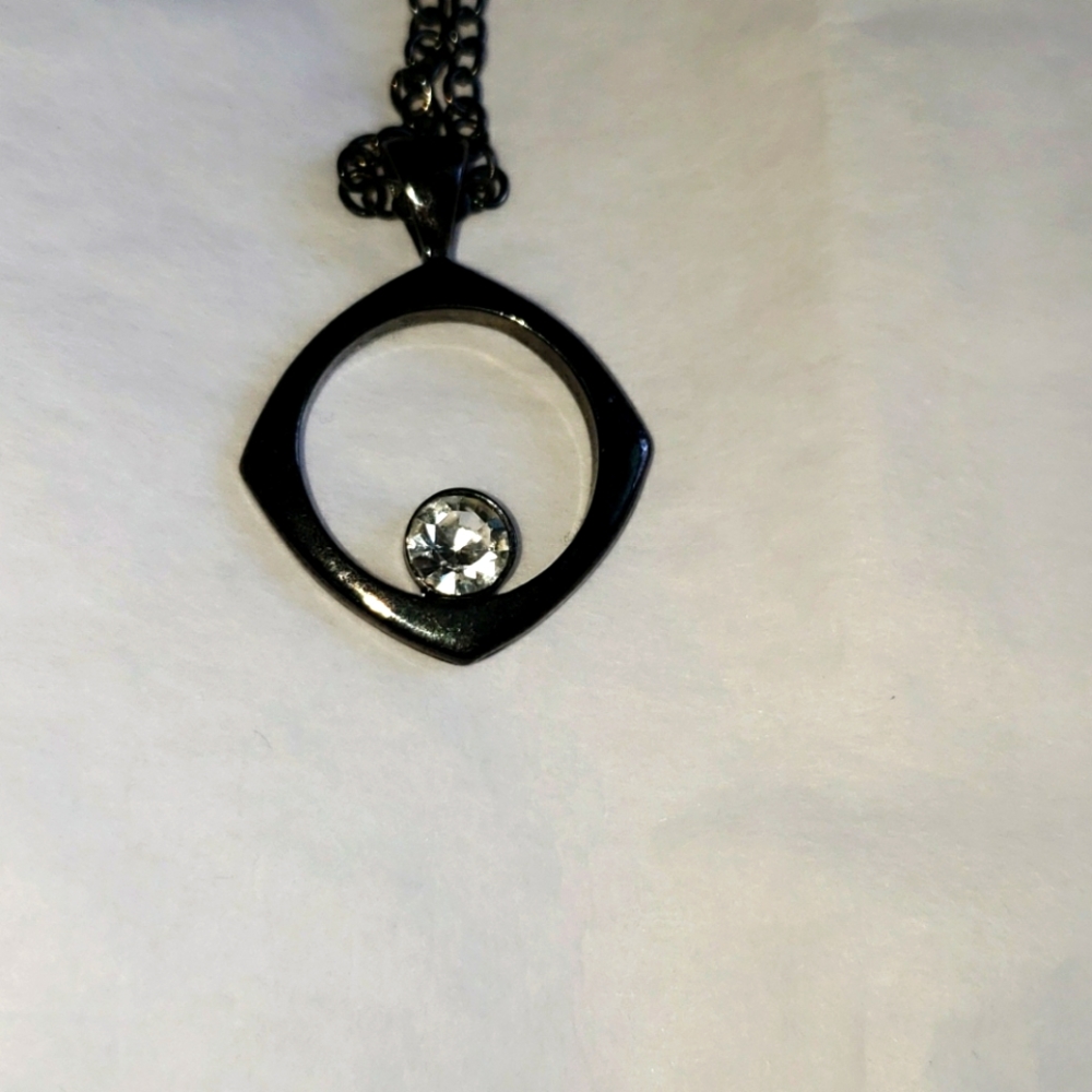 Dark Brown/Black Pennant Necklace